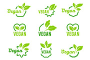 Vegan icon. Set of badges, emblems