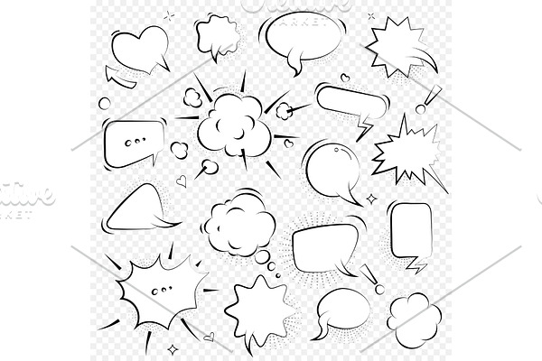 Speech bubbles. Thinking and