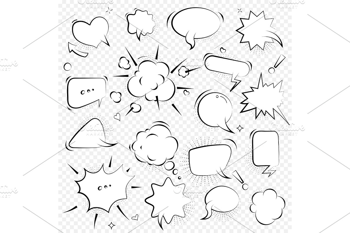 Speech bubbles. Thinking and in Illustrations - product preview 8