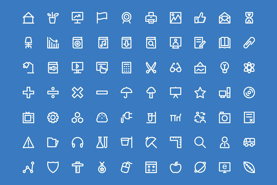 150+ Education Bold Line Icons