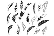 Rustic decorative feathers. Hand