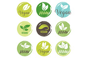 Vegan icon set. Bio, Ecology