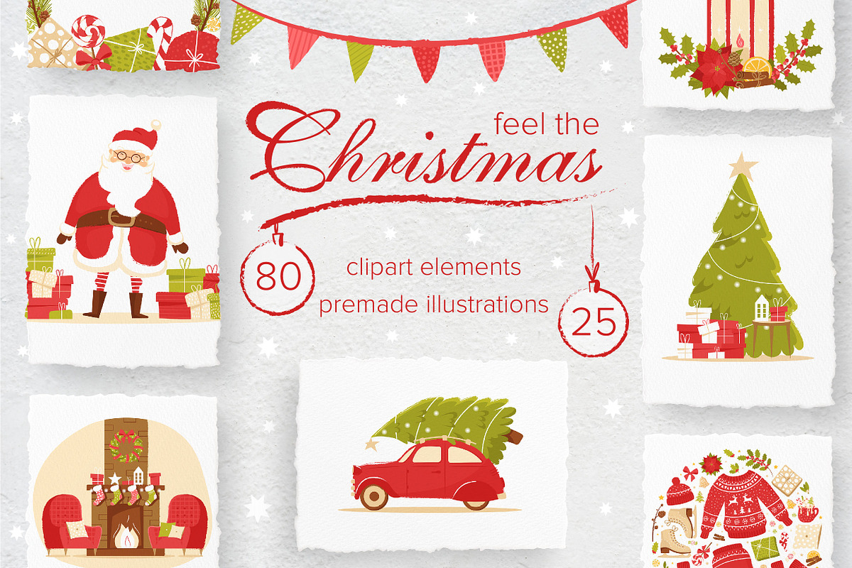 Feel the Christmas holiday clipart in Illustrations - product preview 8