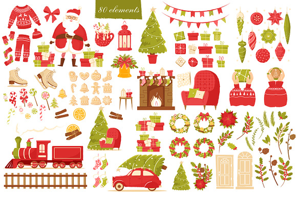 Feel the Christmas holiday clipart in Illustrations - product preview 1