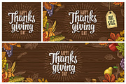 Poster with Happy Thanksgiving day