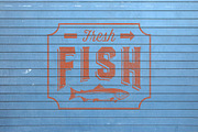 Fresh salmon emblems and badges