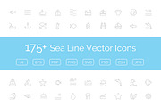175+ Sea Line Vector Icons