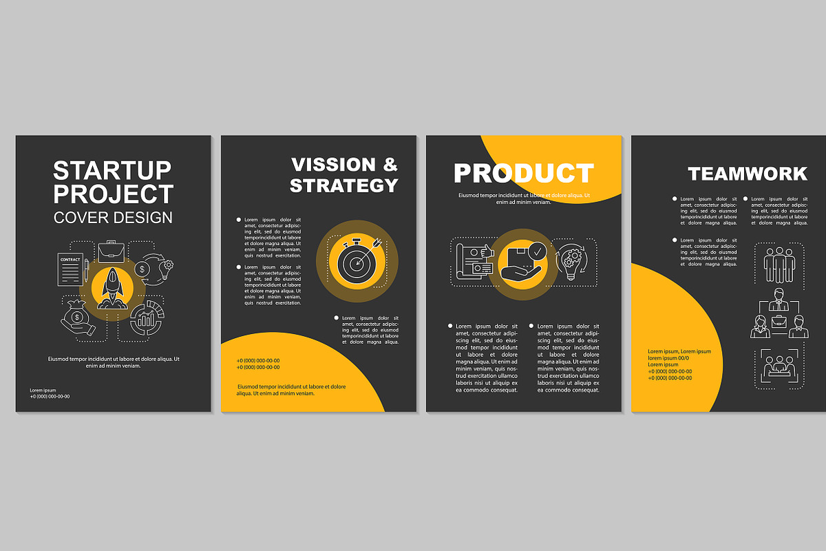 Startup project brochure template in Brochure Templates - product preview 8