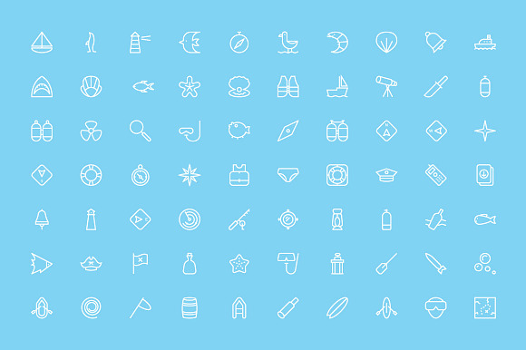 175+ Sea Line Vector Icons in Graphics - product preview 2