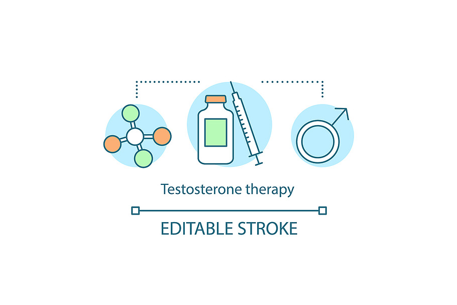 Testosterone therepy concept icon