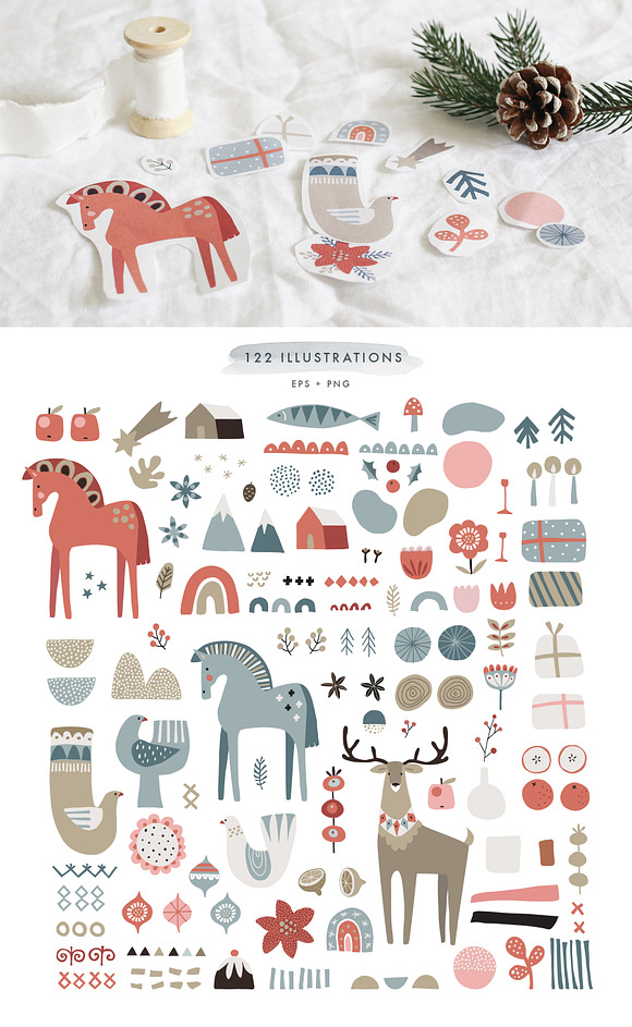 Scandinavian Christmas illustrations in Illustrations - product preview 4