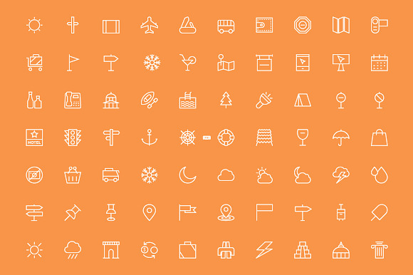 100+ Tourism Line Vector Icons in Graphics - product preview 1