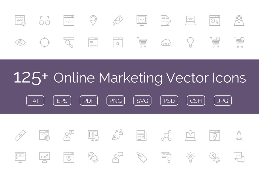 125+ Online Marketing Vector Icons