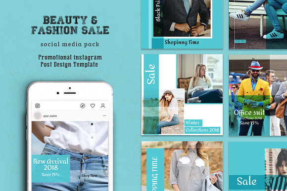 Creative Fashion Social Media Pack in Instagram Templates - product preview 3