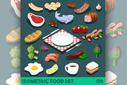 Diet Set Food Isometric