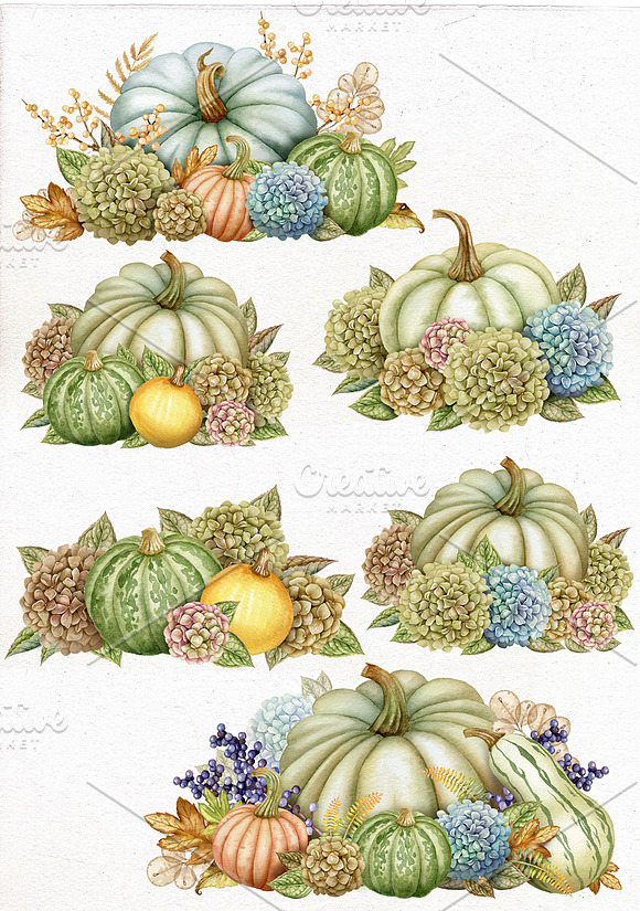 Thanksgiving watercolor Bundle. in Illustrations - product preview 2
