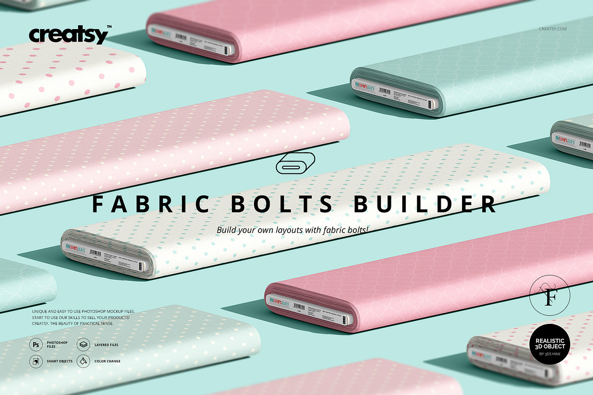 Fabric Bolts Builder Mockup Set in Product Mockups - product preview 8