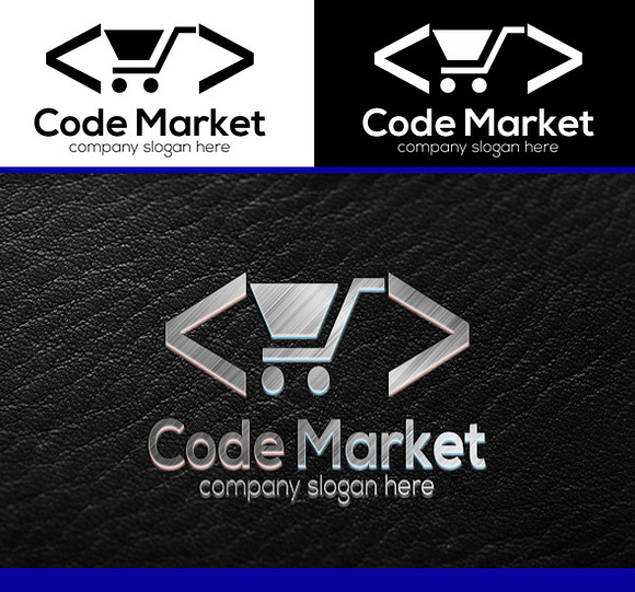 Code Market in Logo Templates - product preview 1