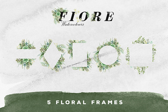 Fiore Watercolor Clipart Elements in Illustrations - product preview 4