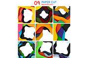 Set of paper wave cut templates