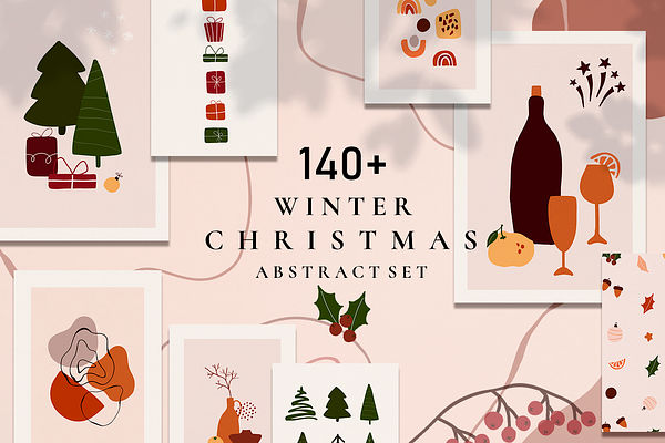 Christmas Winter Abstract set