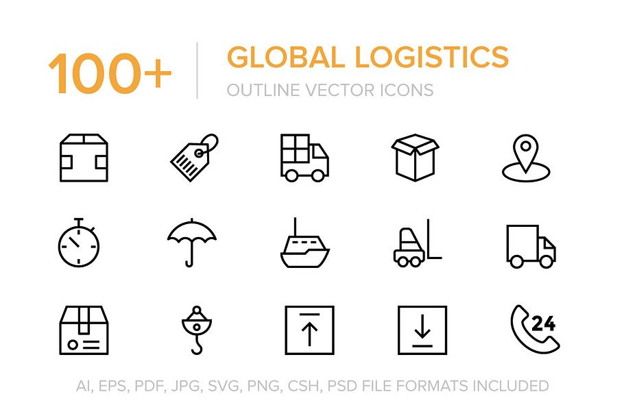 100+ Global Logistics Vector Icons