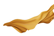 Gold fabric cloth flrying the wind