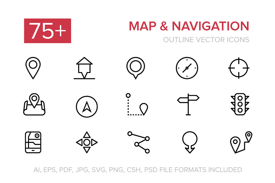75+ Navigation Vector Icons