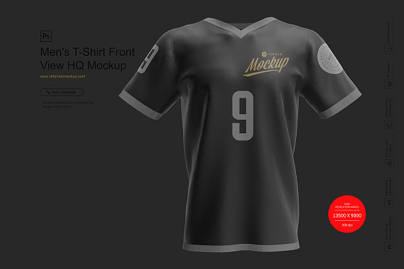 Men's T-Shirt Front View HQ Mockup in Product Mockups - product preview 1