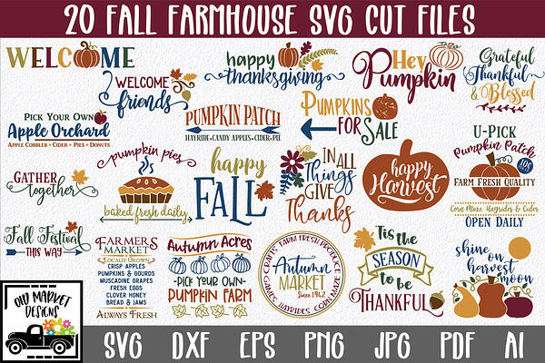 Farmhouse Fall SVG Bundle