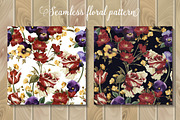 Seamless floral patterns bundle