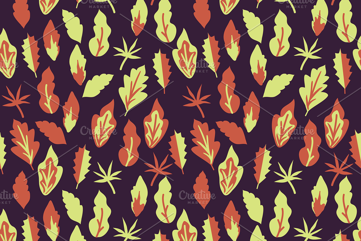 Seamless autumn leaves in Patterns - product preview 8