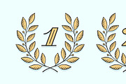 Laurel wreath icon with number One