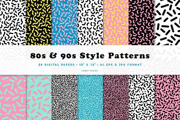 Memphis Magic 80s Seamless Patterns in Patterns - product preview 1