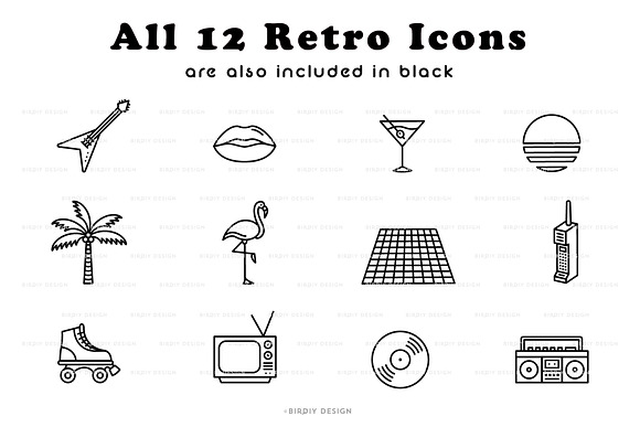 Retro Glow 80s Neon Icon Set in Neon Icons - product preview 2