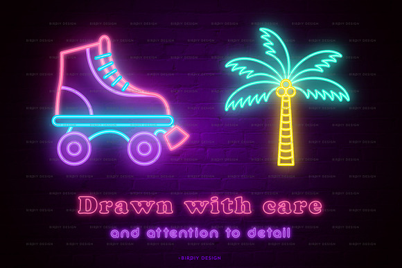 Retro Glow 80s Neon Icon Set in Neon Icons - product preview 3
