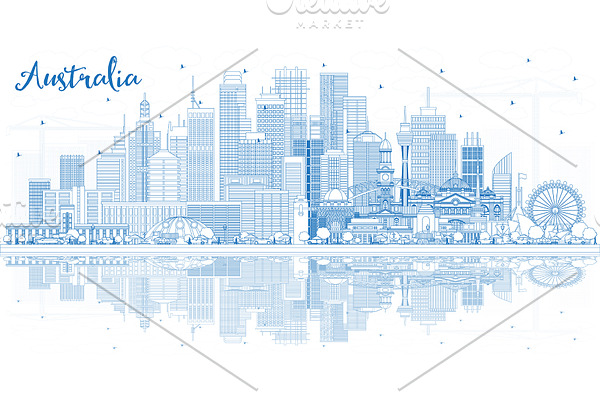 Outline Australia City Skyline