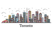 Outline Toronto Canada City Skyline