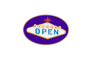 Retro Welcome Open Neon Sign Oval