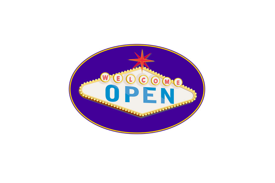 Retro Welcome Open Neon Sign Oval