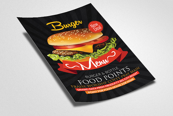 Fast Food Restaurant Flyer Template in Flyer Templates - product preview 1