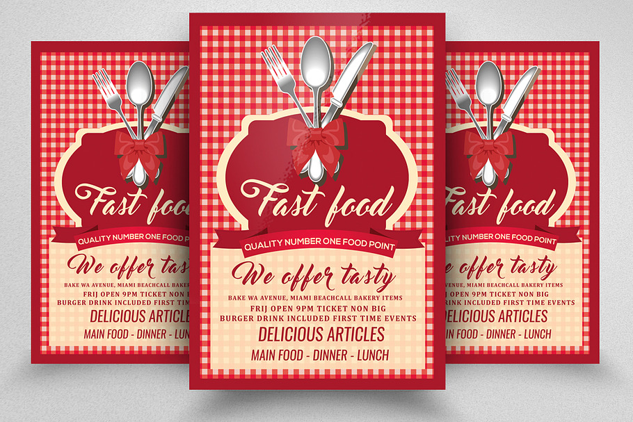 Food Restaurant Flyer Template in Flyer Templates - product preview 8