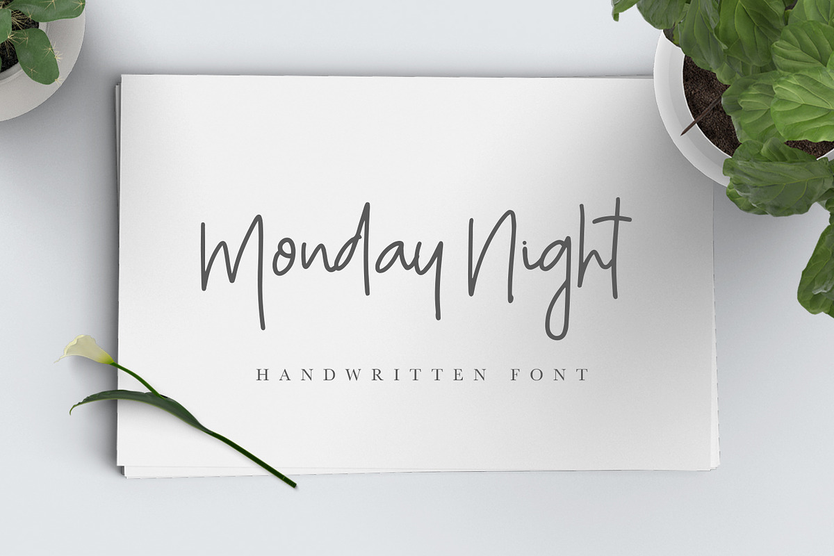 Monday Night Font in Script Fonts - product preview 8