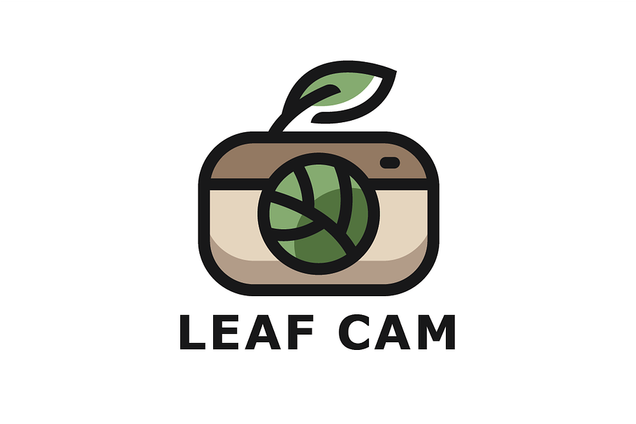 Eco Leaf Camera Logo Template