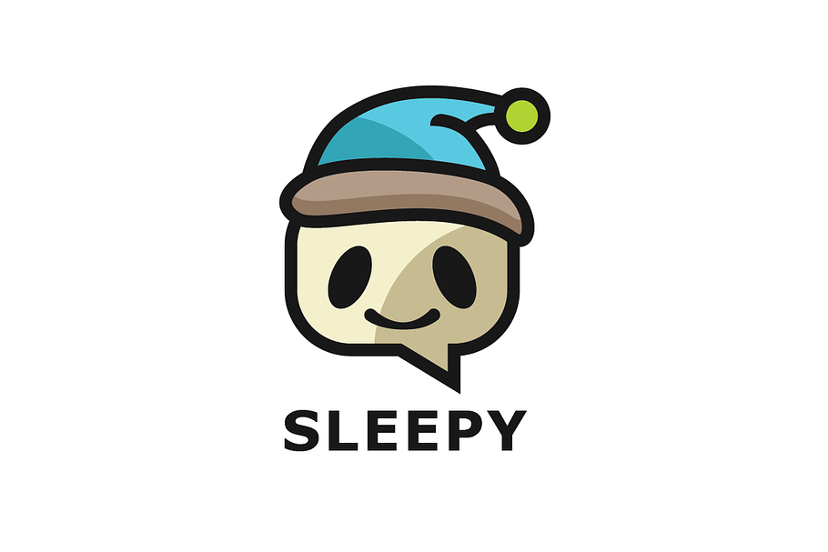 Sleepy Chat Ghost Logo Template in Logo Templates - product preview 8