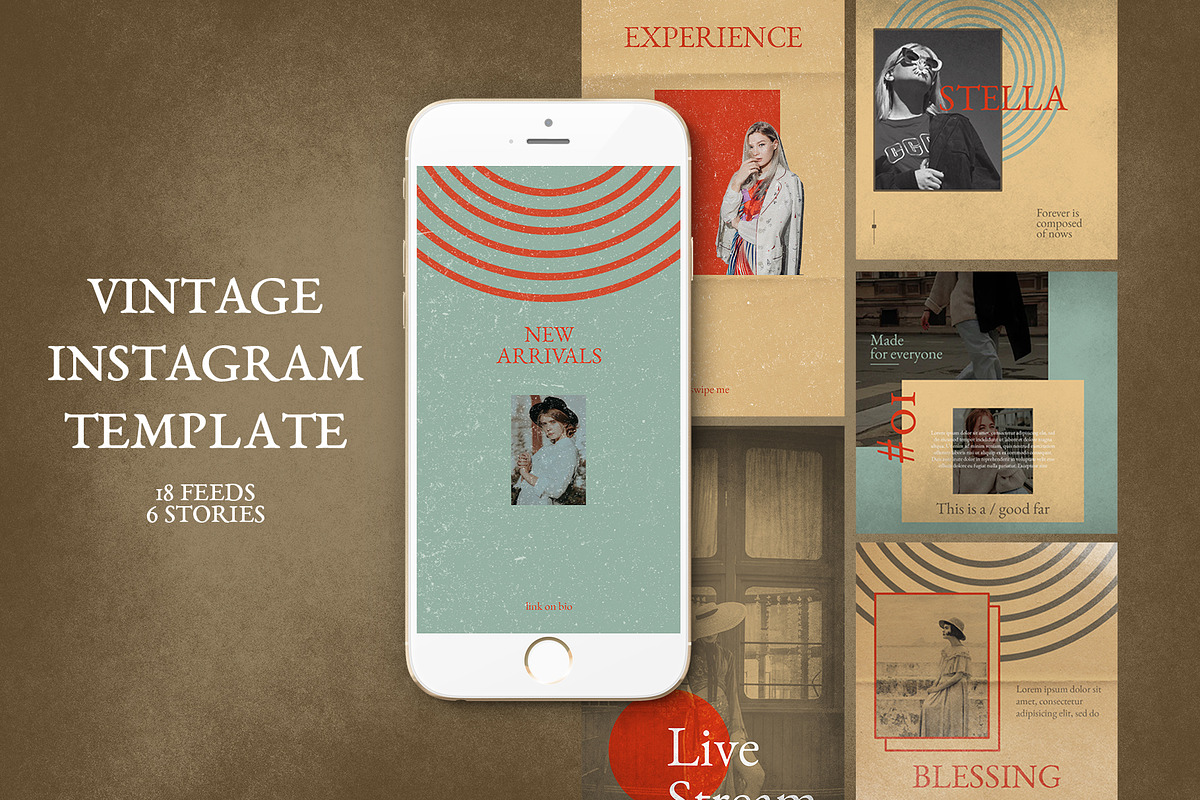 Vintage Instagram Templates in Instagram Templates - product preview 8
