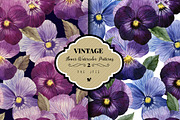 Seamless floral pattern with pansy