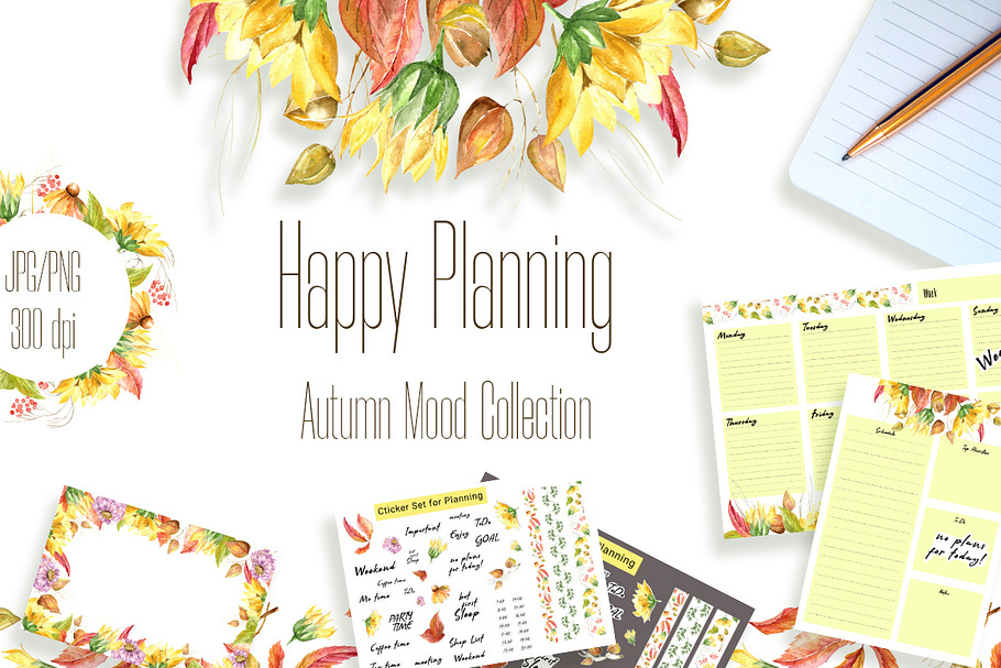 Happy Planning Autumn Collection in Stationery Templates - product preview 8