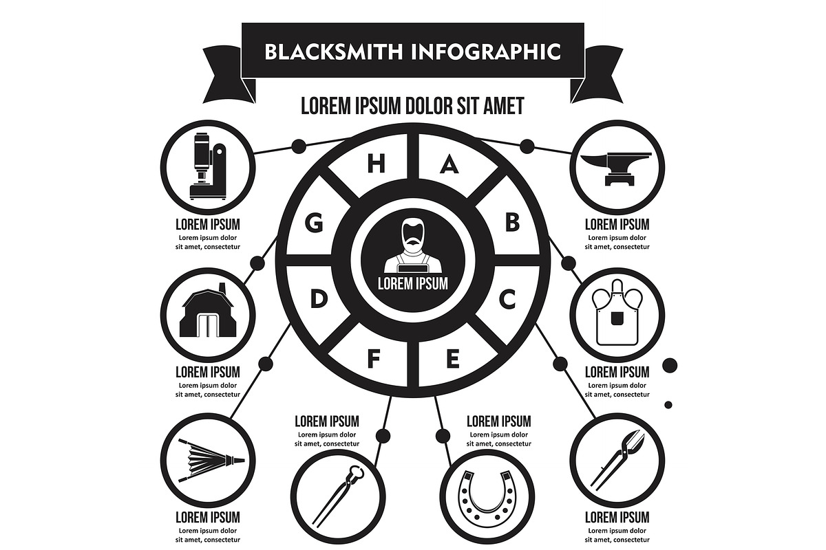 Blacksmith infographic concept in Illustrations - product preview 8