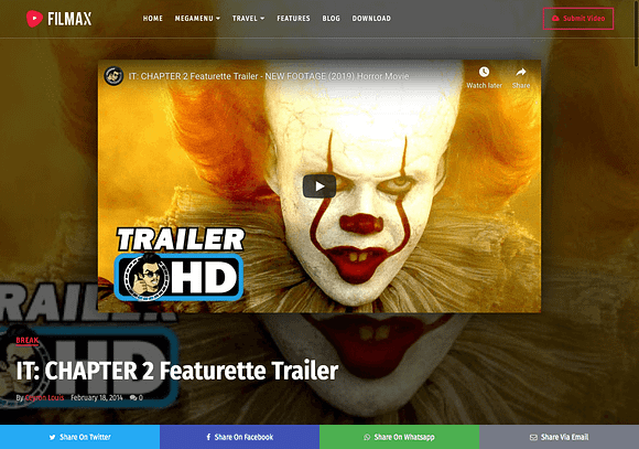 Filmax Movie Blogger Template in Website Templates - product preview 2